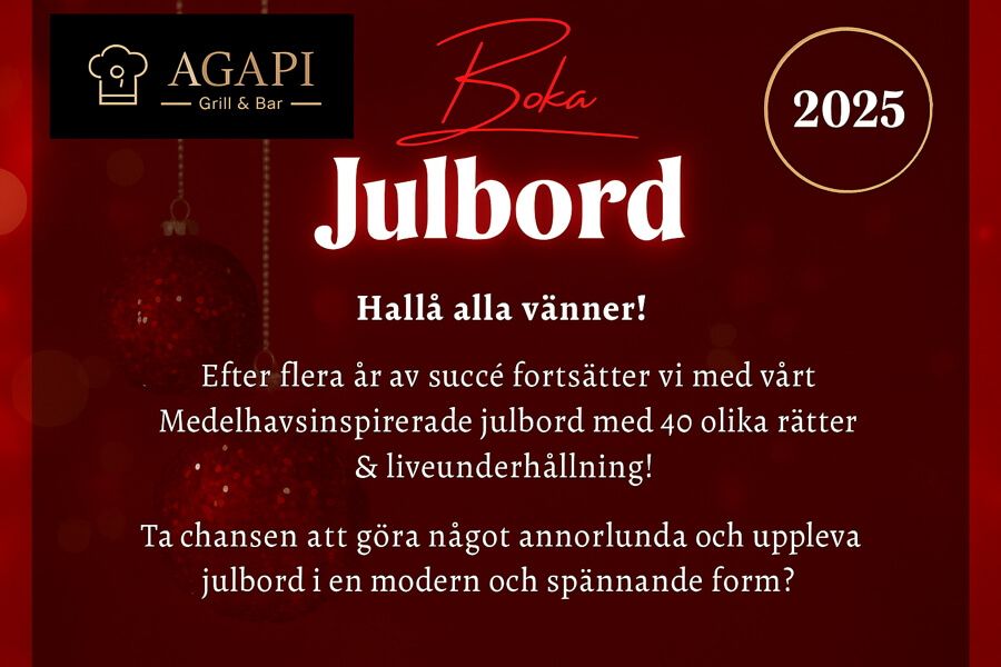 Restaurang Agapi grill och bars julbord
